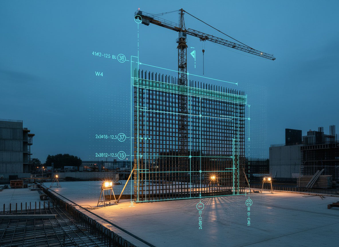 Vizualizacija plana armature zida na gradilištu